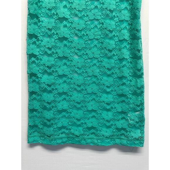 Y2K Aeropostale Teal Lace Sheer Tank Top Small Fairygrunge Coquette - Picture 2 of 7